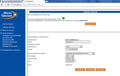 configuration routeur adsl maroc telecom